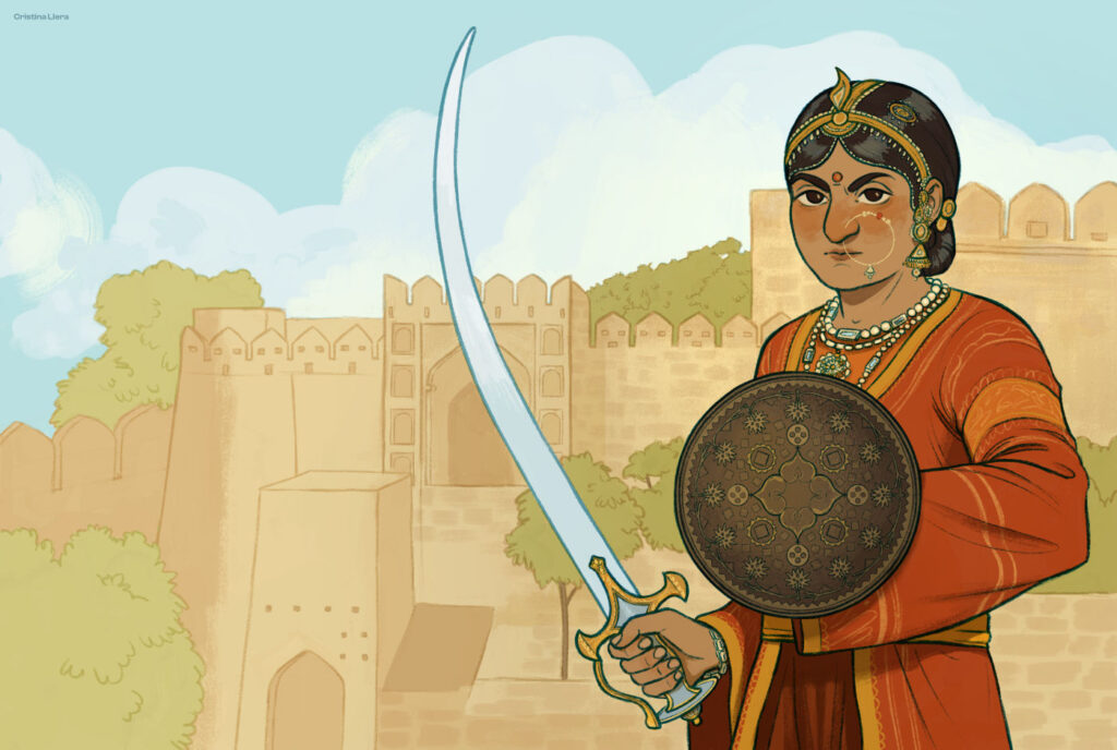 Ilustración de la reina india Lakshmibai.